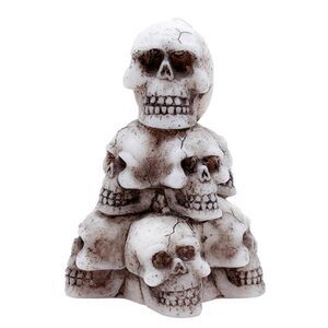 New Halloween White Stacked as Christmas tree Skull Bleeding Candle 7"